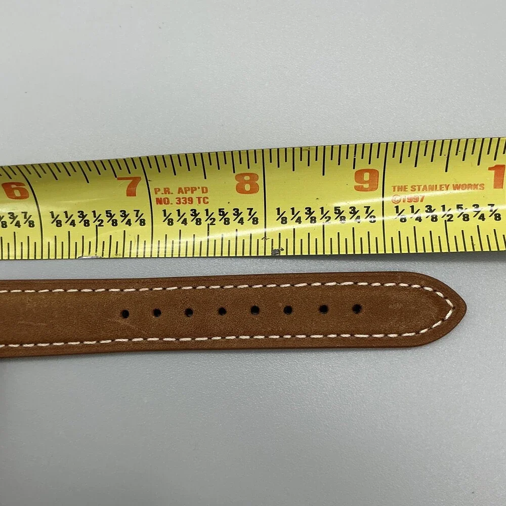 Timex Indiglo Mens Watch 36mm Gold Tone Day Date Brown Leather New Battery